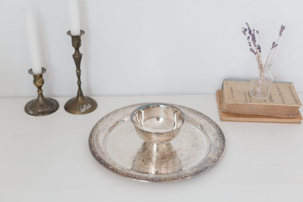 Vintage Oneida Silversmiths Chip and Dip Serving Tray