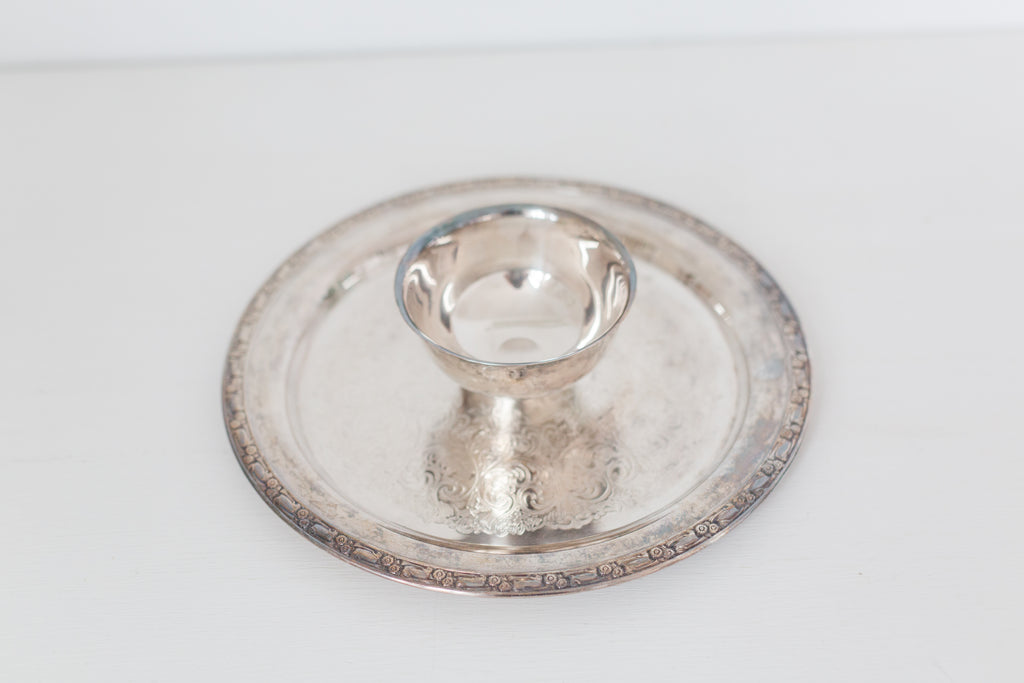 Vintage Oneida Silversmiths Chip and Dip Serving Tray