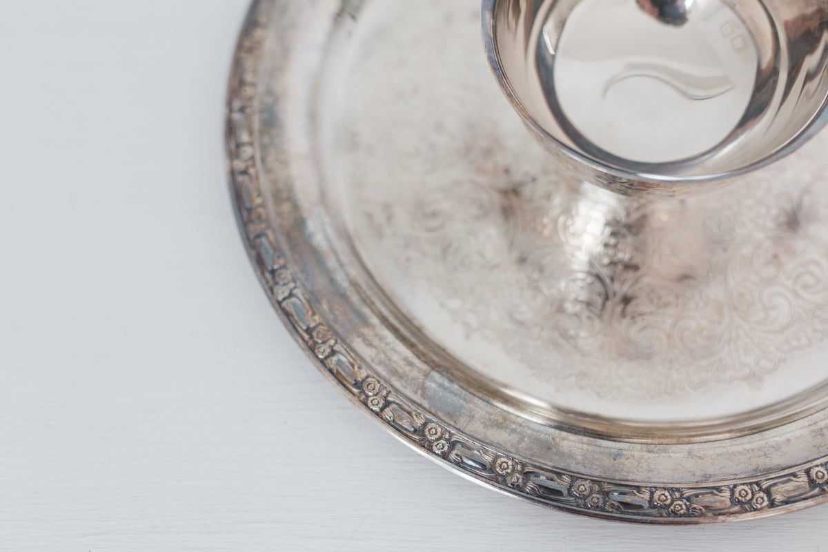 Vintage Oneida Silversmiths Chip and Dip Serving Tray