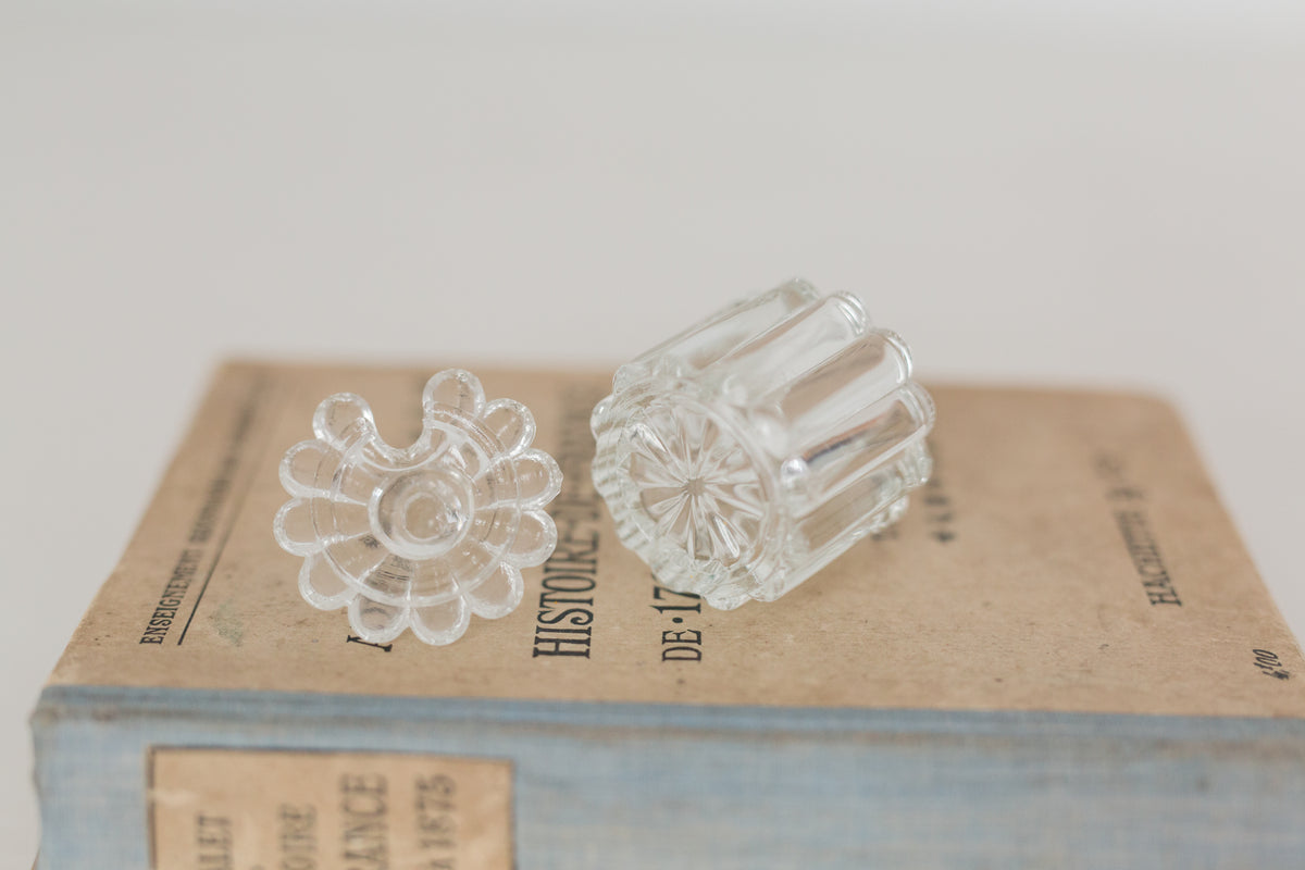 Vintage petit glass Heisey Crystolite Depression Glass Jar