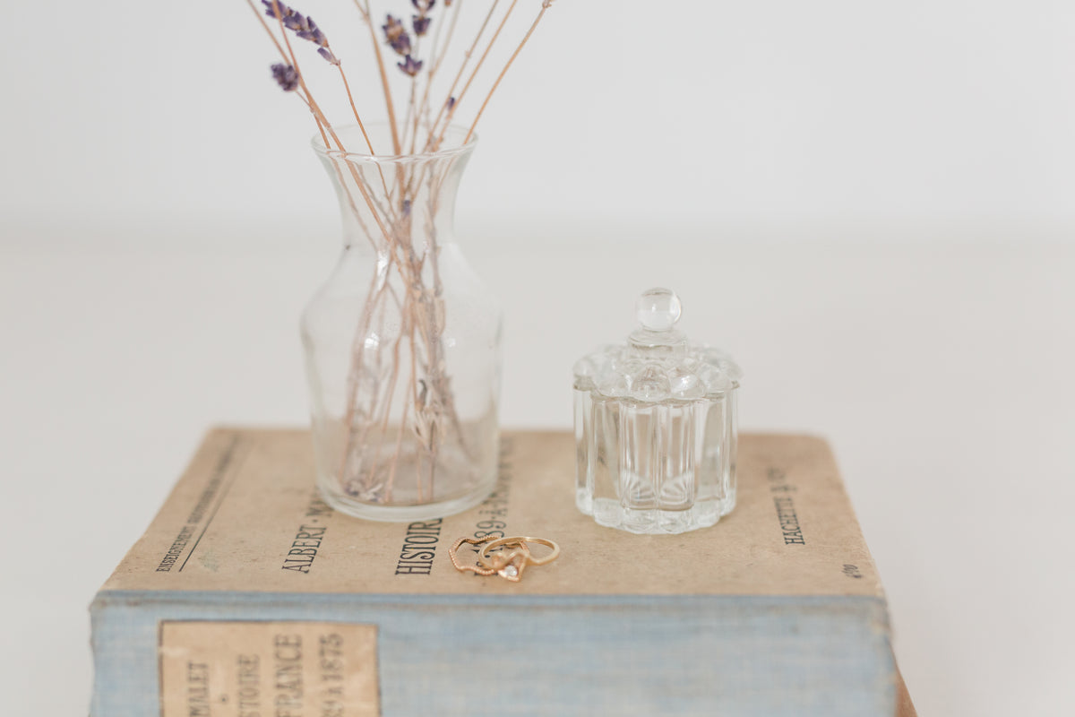 Vintage petit glass Heisey Crystolite Depression Glass Jar