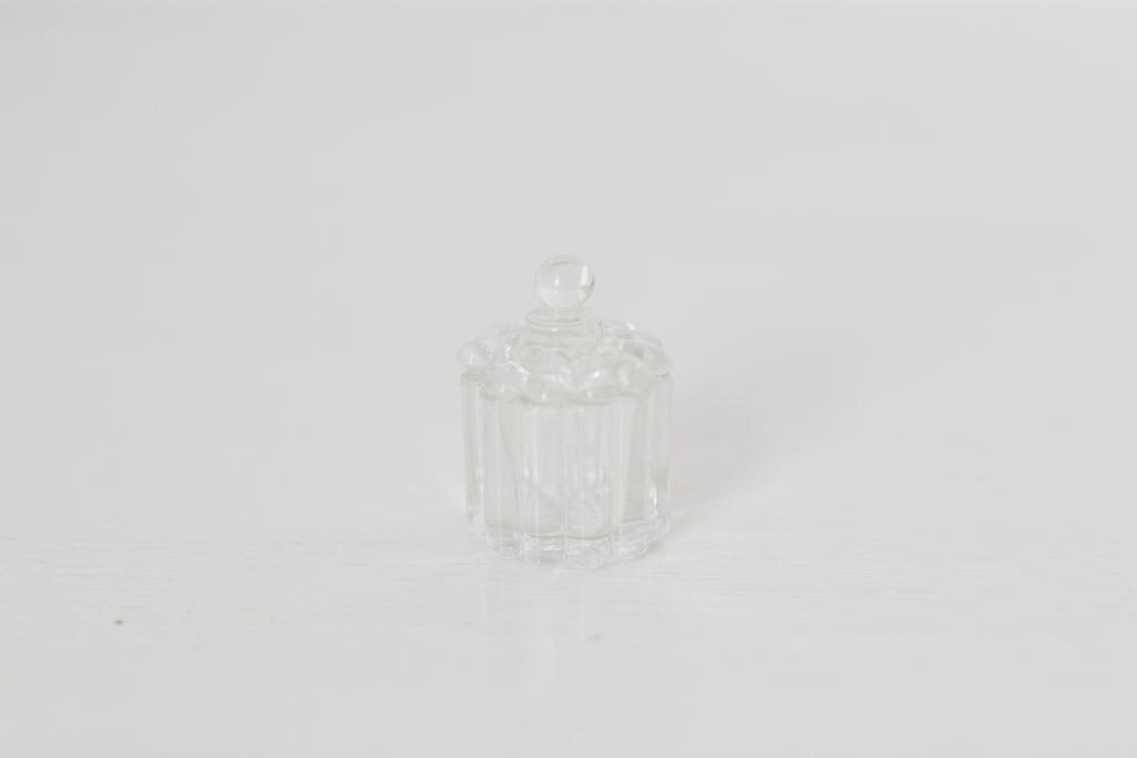 Vintage petit glass Heisey Crystolite Depression Glass Jar