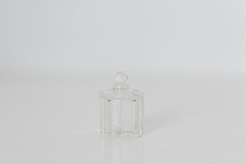 Vintage petit glass Heisey Crystolite Depression Glass Jar
