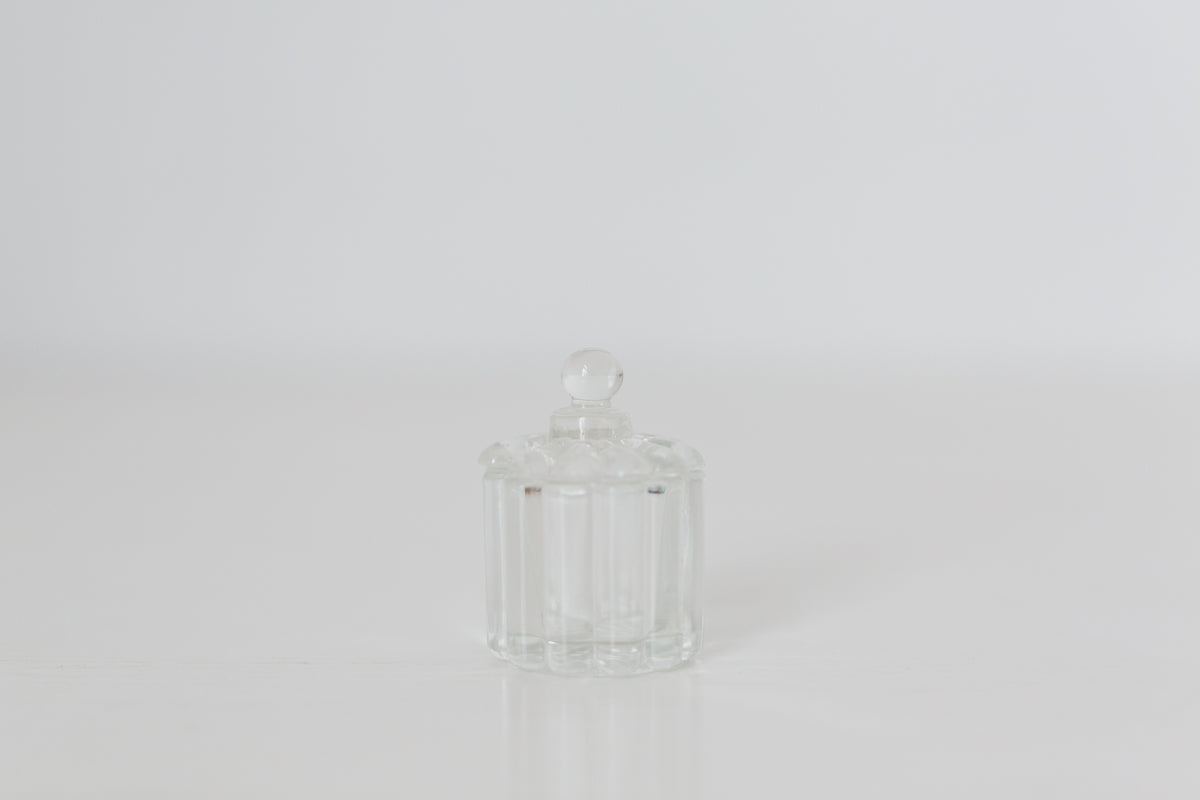 Vintage petit glass Heisey Crystolite Depression Glass Jar