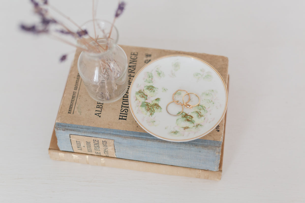 Antique Limoges French Porcelain Butter Pat, petit plate
