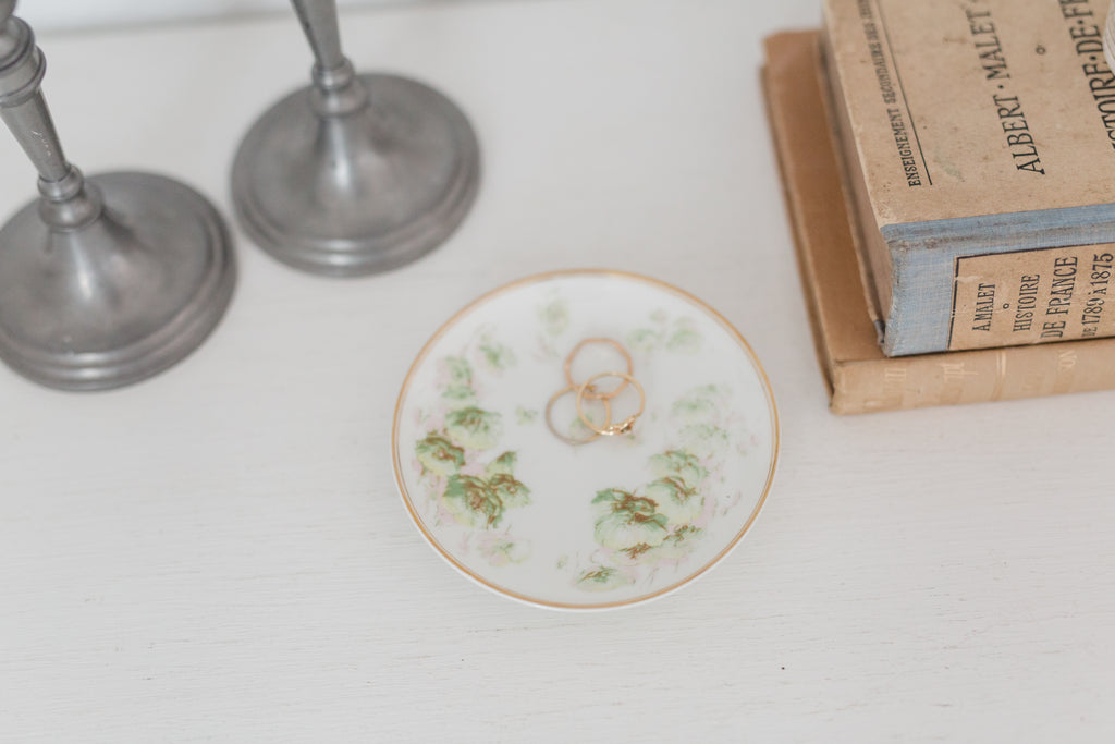 Antique Limoges French Porcelain Butter Pat, petit plate