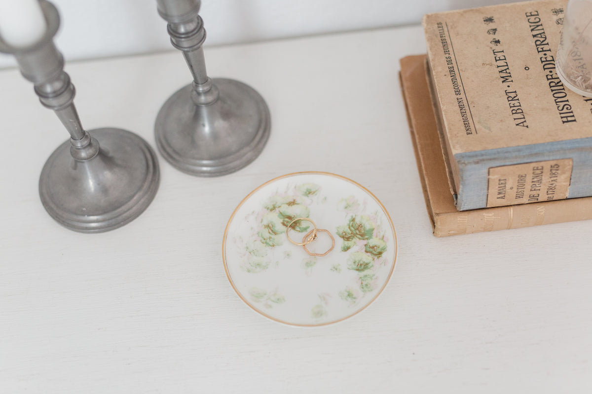 Antique Limoges French Porcelain Butter Pat, petit plate