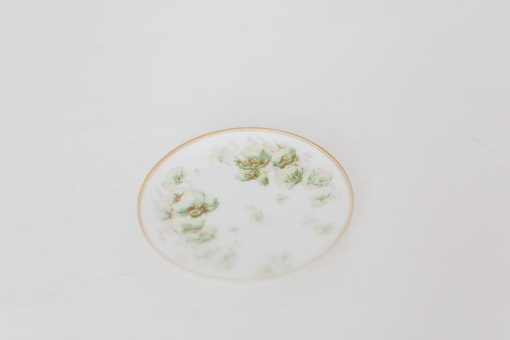 Antique Limoges French Porcelain Butter Pat, petit plate