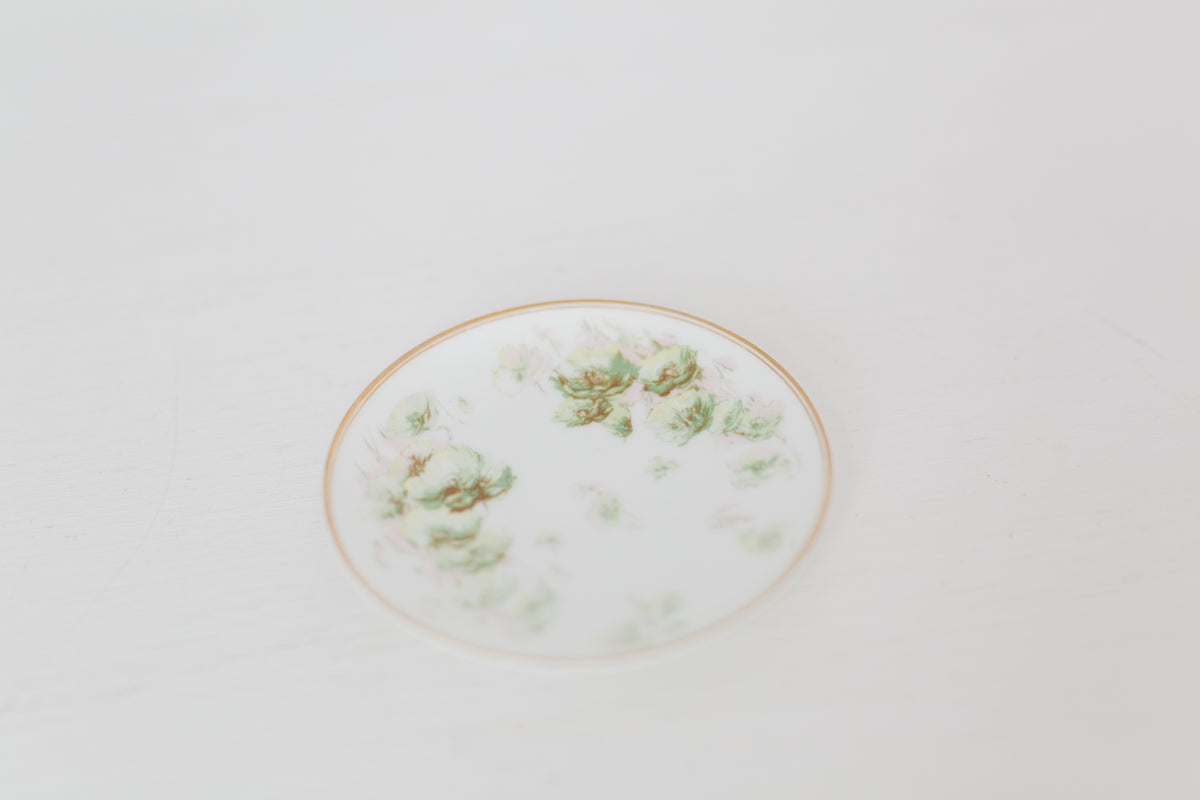 Antique Limoges French Porcelain Butter Pat, petit plate