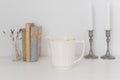 Vintage cream K T & K pitcher with gold accents