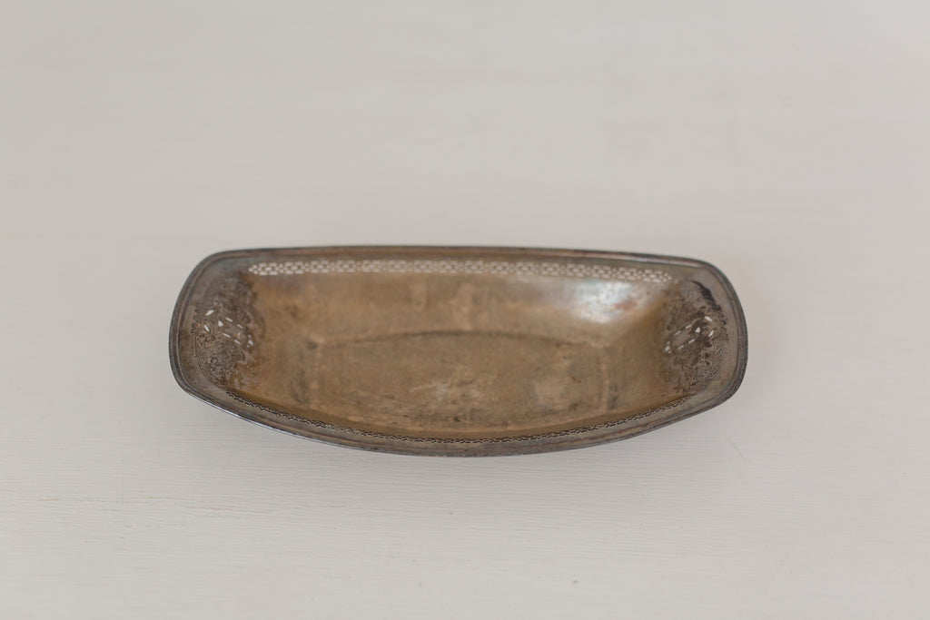 Vintage Wm Rogers silver rectangle bowl serving tray