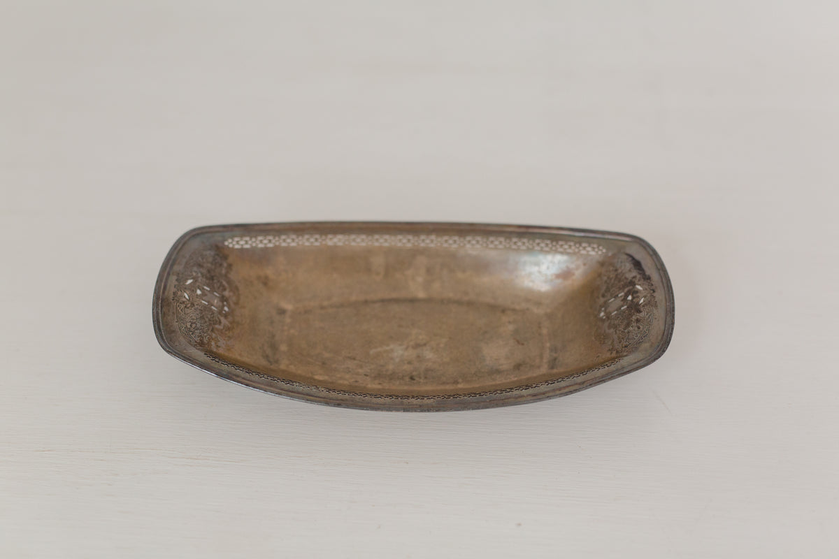 Vintage Wm Rogers silver rectangle bowl serving tray