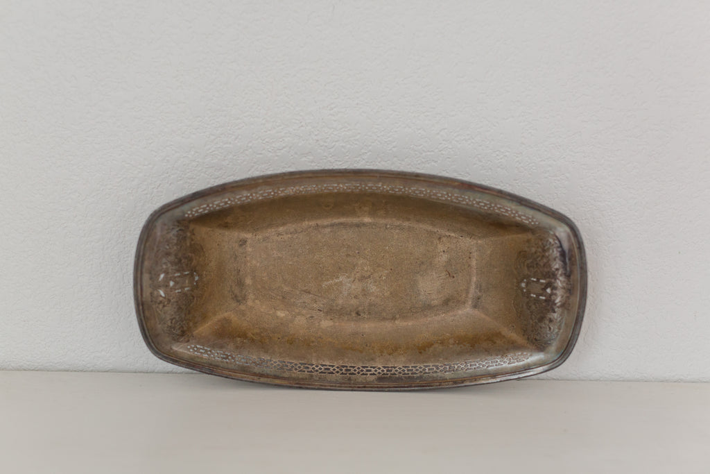 Vintage Wm Rogers silver rectangle bowl serving tray