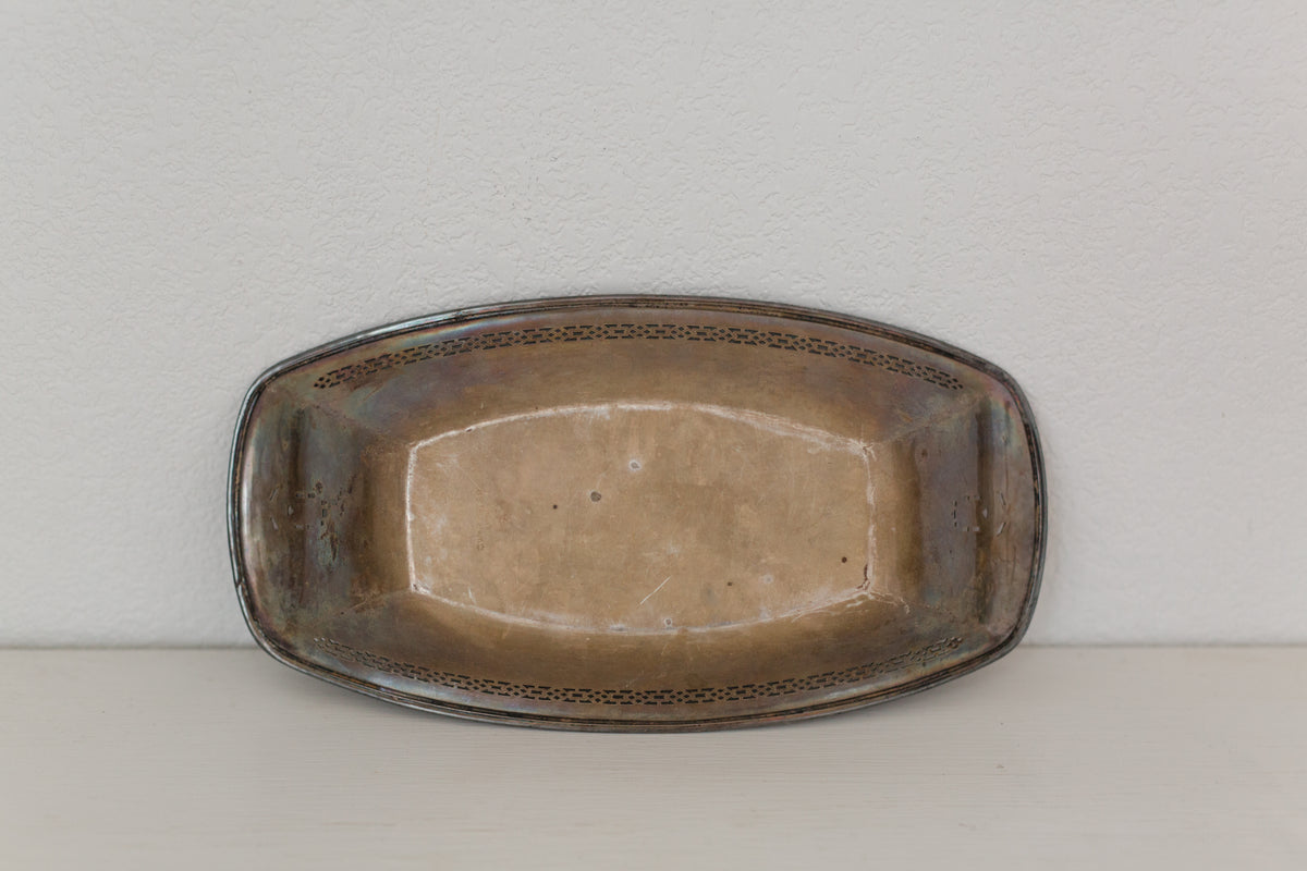 Vintage Wm Rogers silver rectangle bowl serving tray