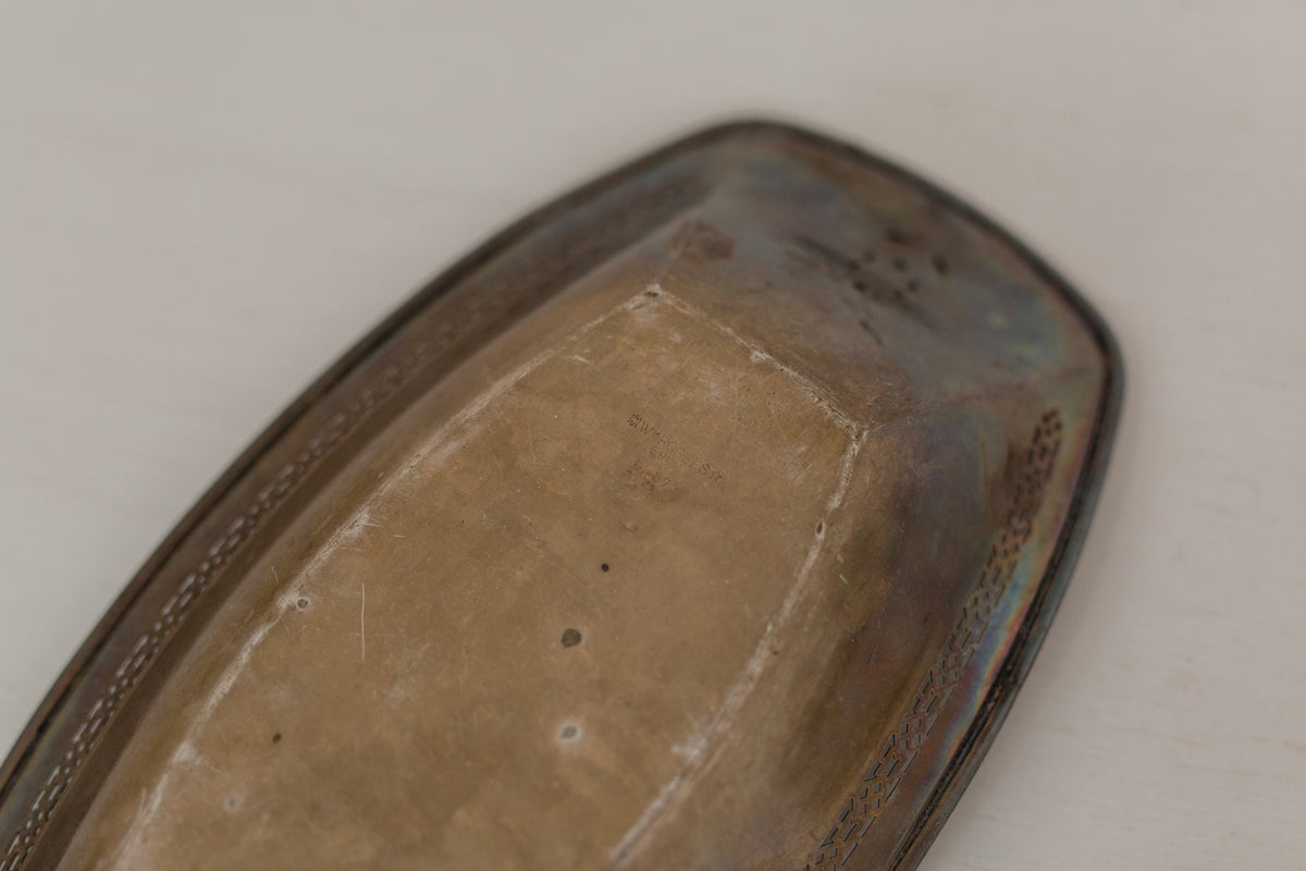 Vintage Wm Rogers silver rectangle bowl serving tray