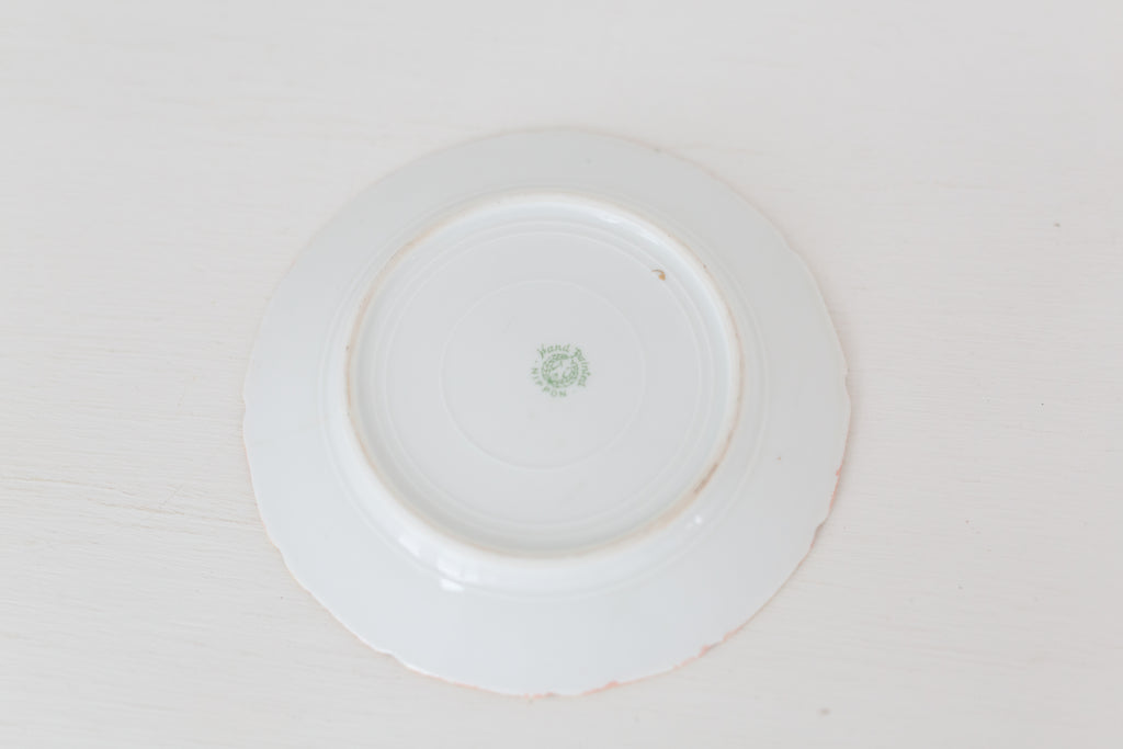 Vintage small hand painted Nippon plate, hand painted plate with floral design