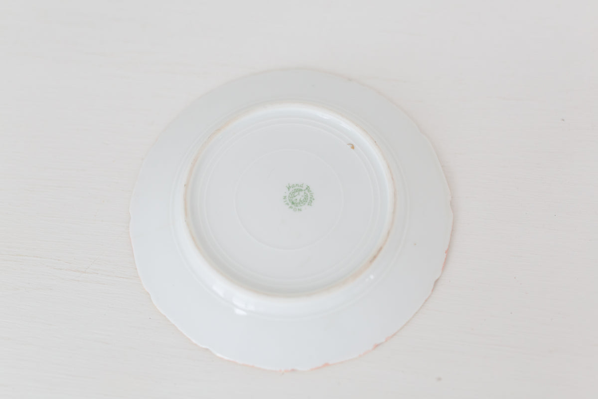 Vintage small hand painted Nippon plate, hand painted plate with floral design