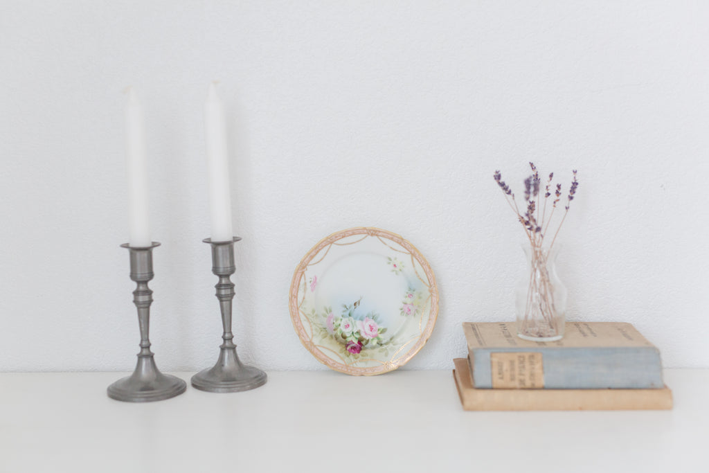 Vintage small hand painted Nippon plate, hand painted plate with floral design