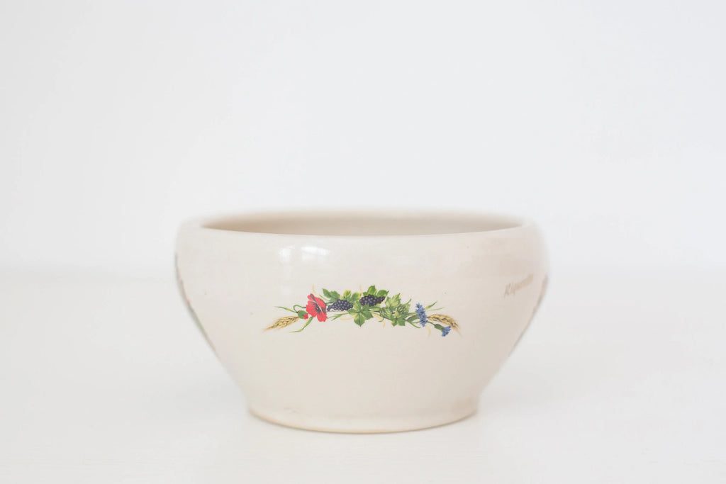 Vintage French ceramic bowl with Riquewihr design by Anne Ehret