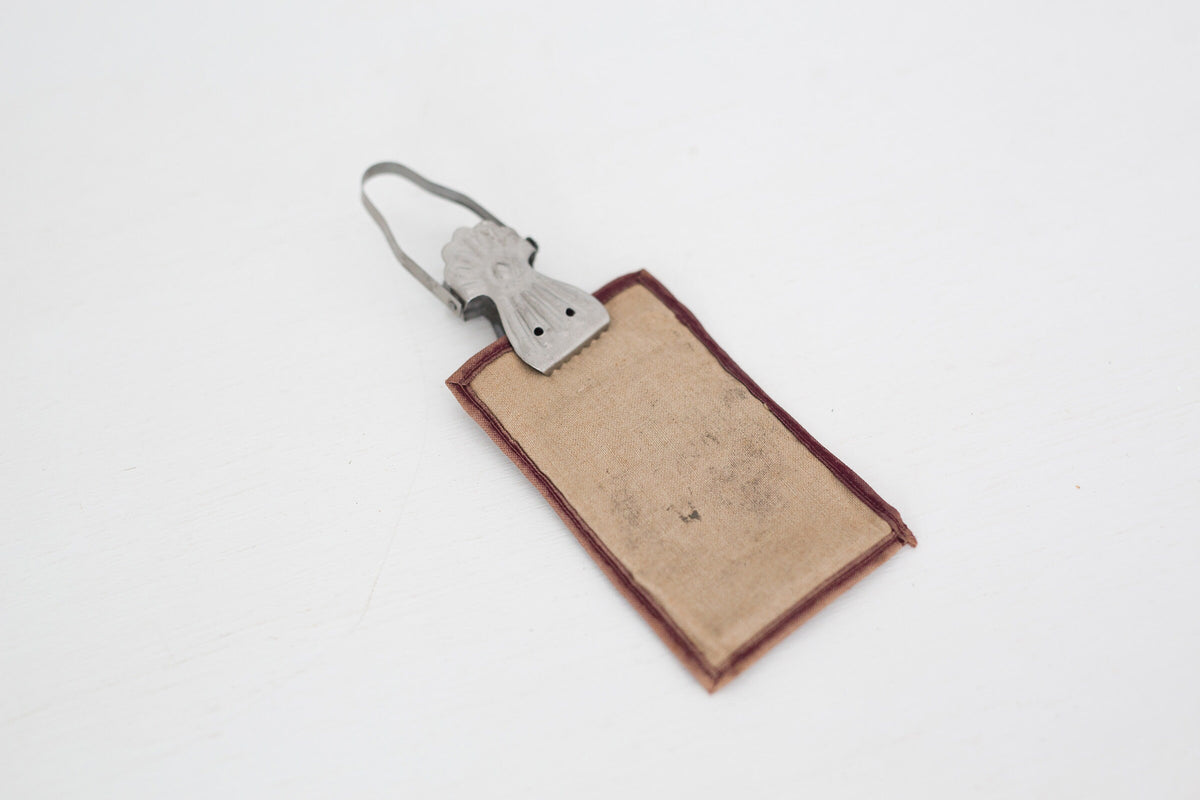Vintage French fabric business card holder