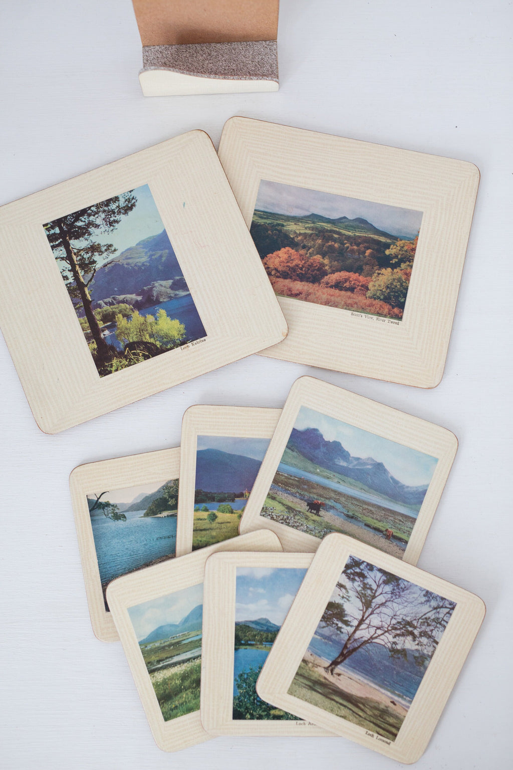 Set of 8 vintage Scottish Trivets, coasters, hot plates