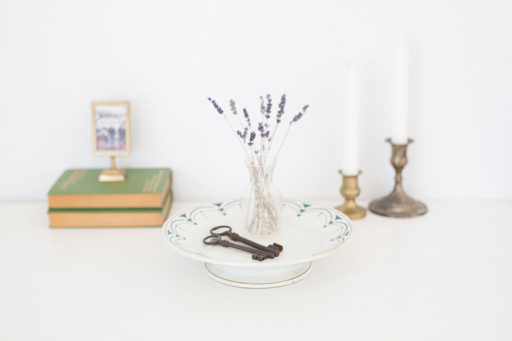 Vintage French ceramic dessert, cake stand