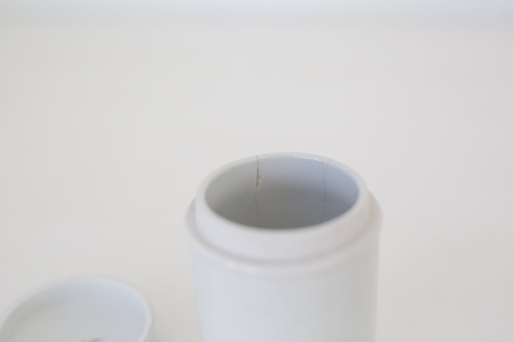 Vintage vaseline lidded jar, apothecary jar