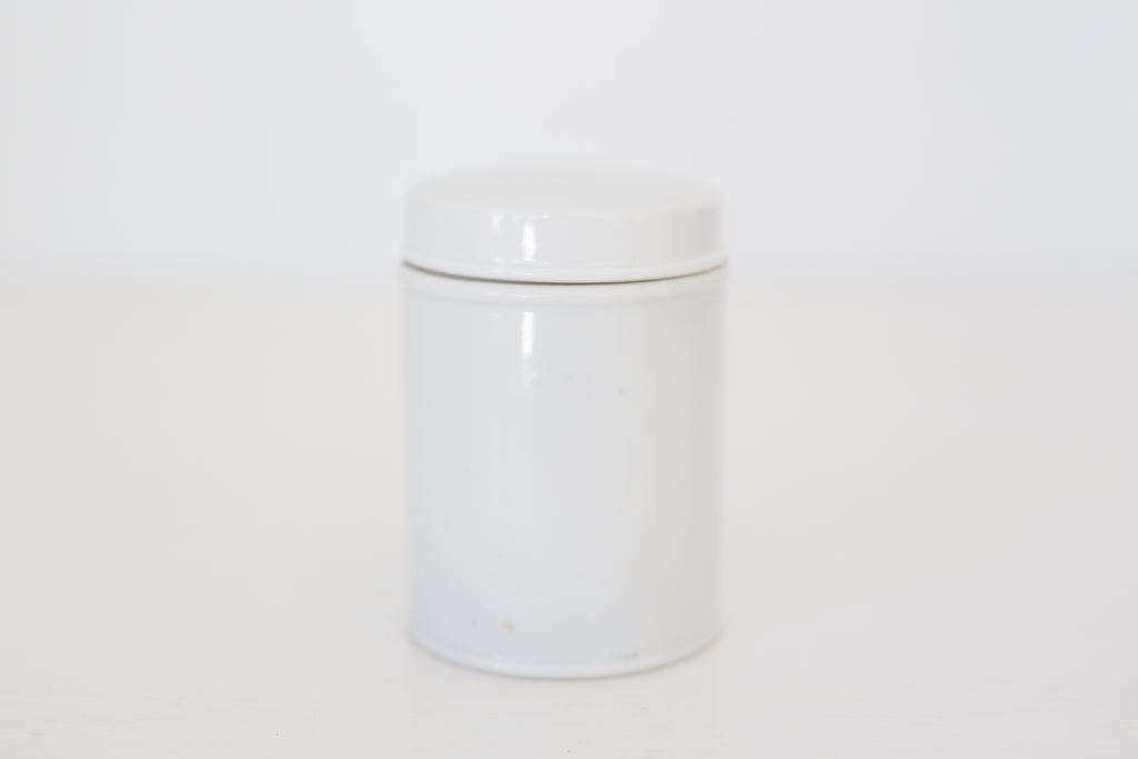 Vintage vaseline lidded jar, apothecary jar