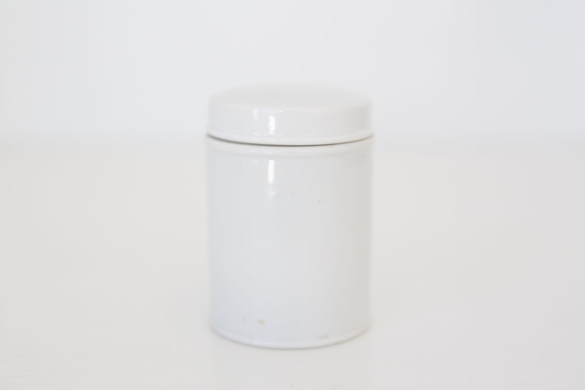 Vintage vaseline lidded jar, apothecary jar
