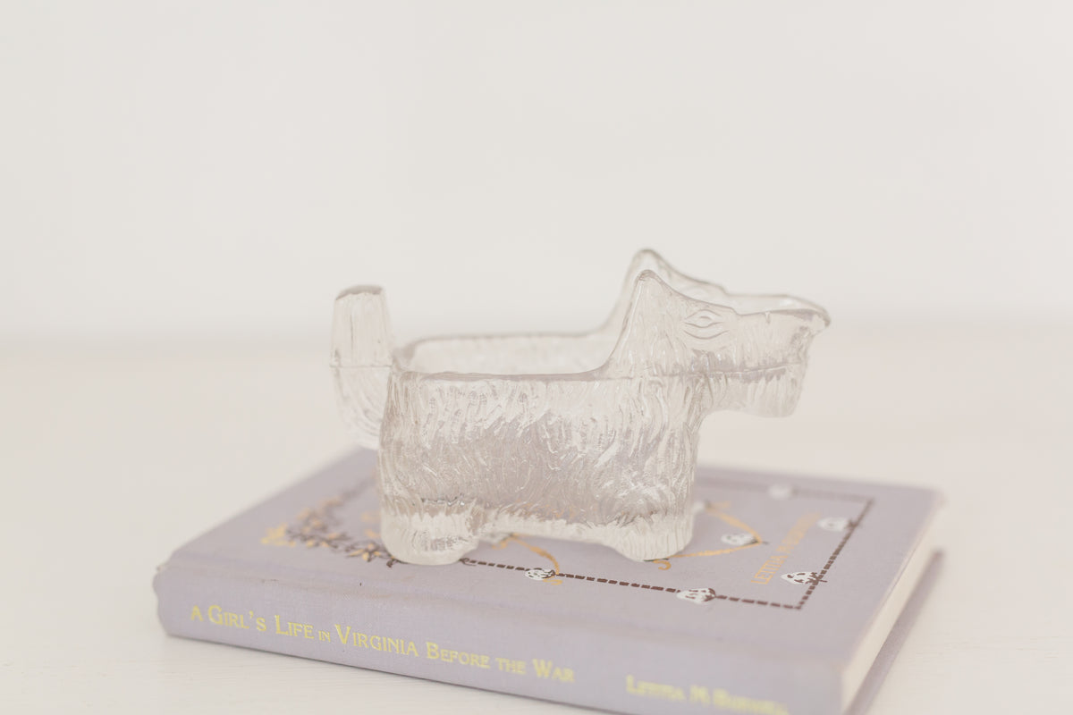 Vintage petite crystal Scottish dog creamer