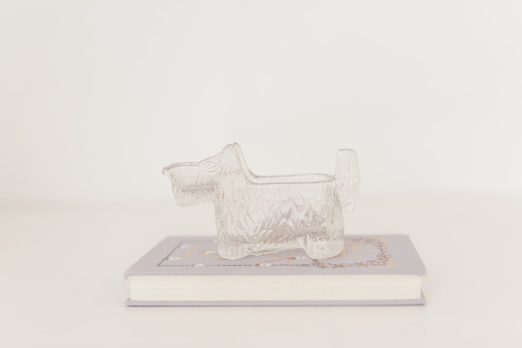 Vintage petite crystal Scottish dog creamer