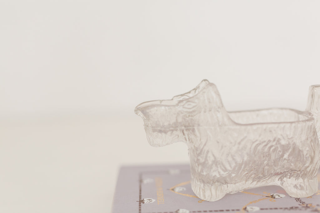 Vintage petite crystal Scottish dog creamer