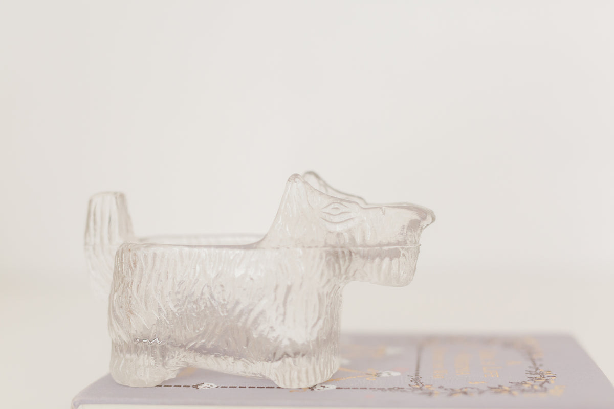 Vintage petite crystal Scottish dog creamer