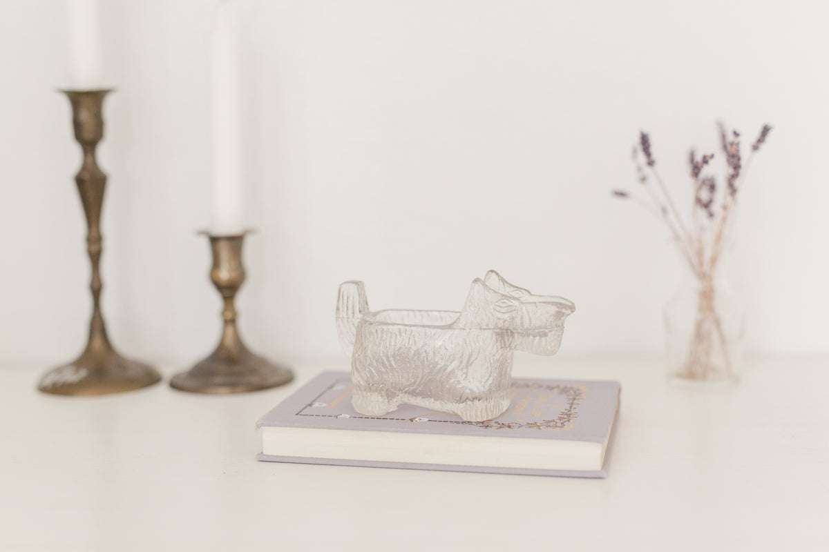 Vintage petite crystal Scottish dog creamer