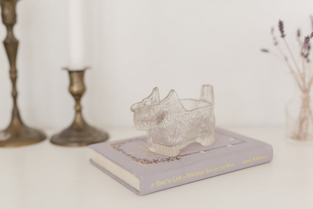 Vintage petite crystal Scottish dog creamer