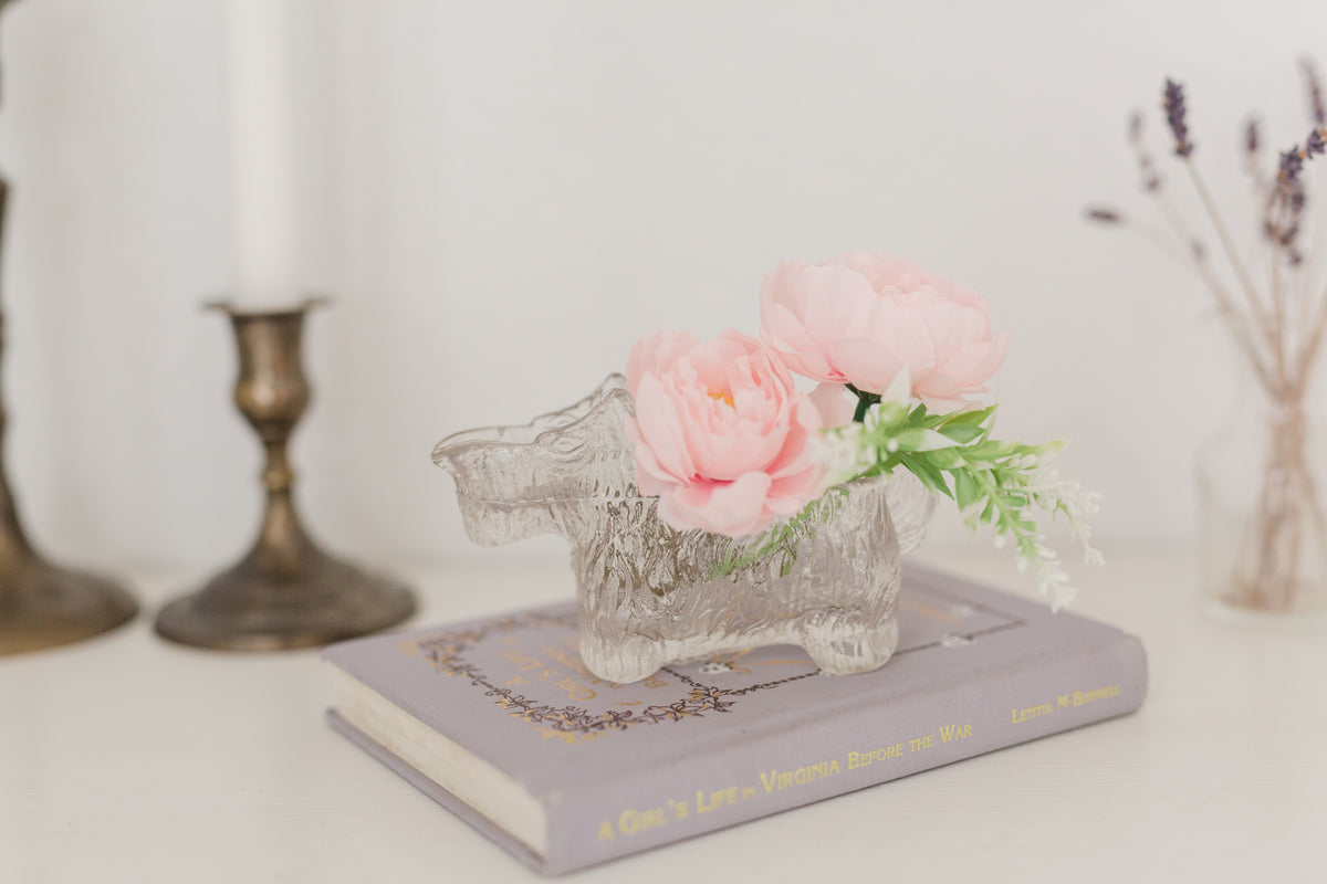Vintage petite crystal Scottish dog creamer