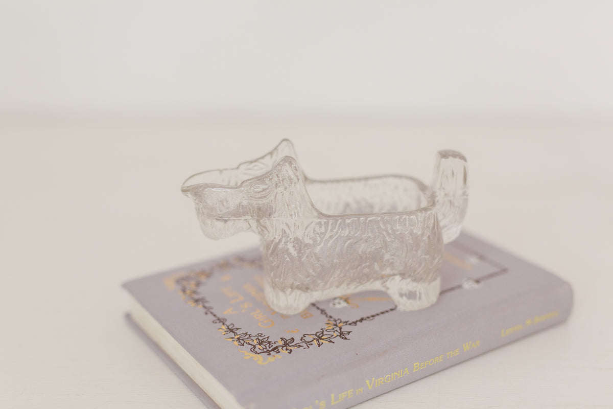 Vintage petite crystal Scottish dog creamer