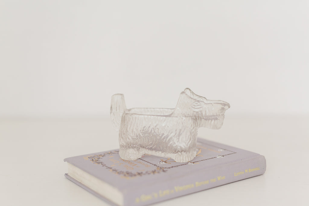 Vintage petite crystal Scottish dog creamer