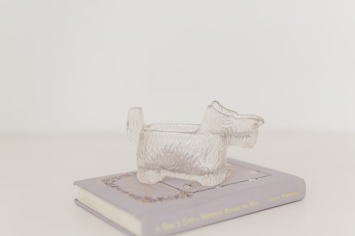 Vintage petite crystal Scottish dog creamer