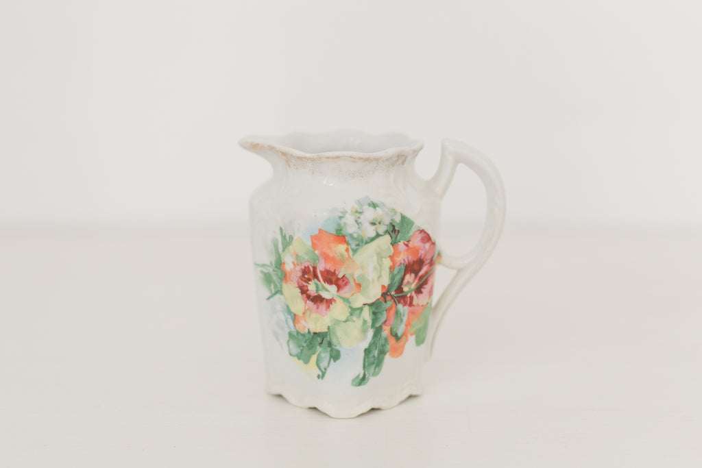 Vintage floral pitcher/vase