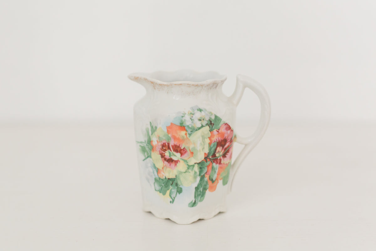 Vintage floral pitcher/vase