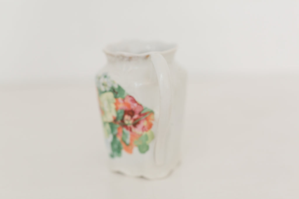 Vintage floral pitcher/vase