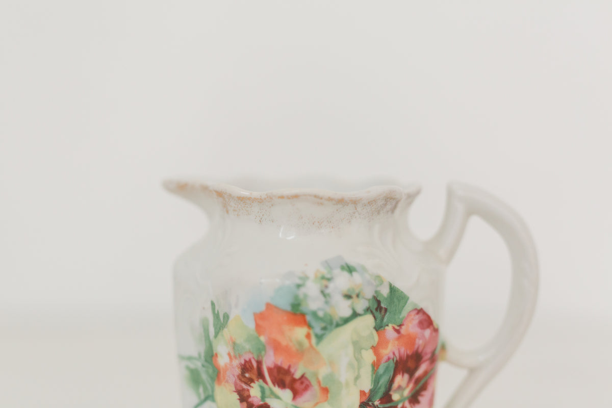 Vintage floral pitcher/vase