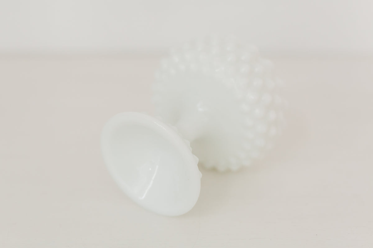 Vintage milk glass pedestal bowl