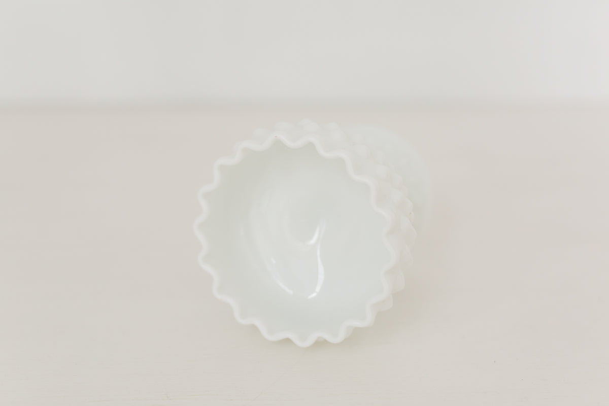 Vintage milk glass pedestal bowl