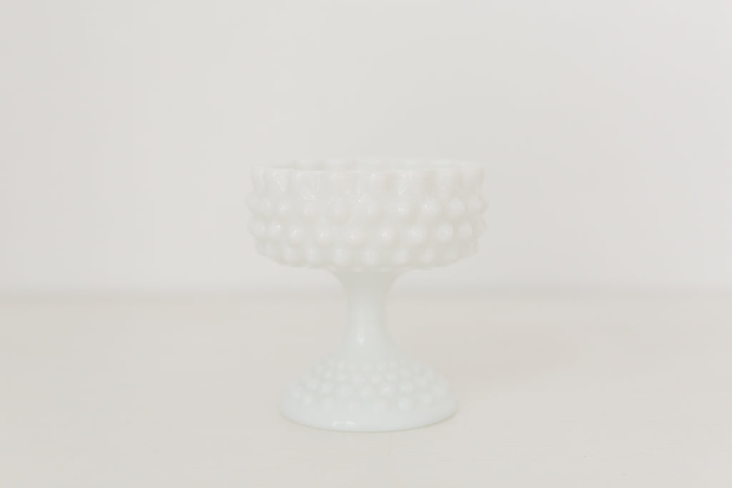 Vintage milk glass pedestal bowl