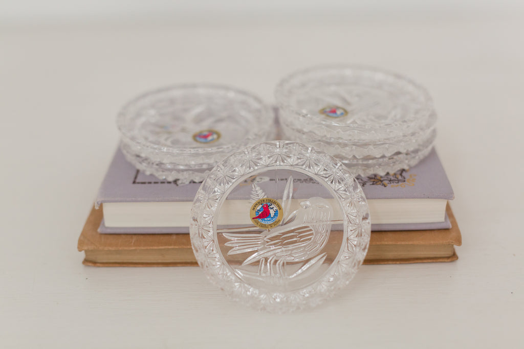 Vintage Crystal Glass Coasters made in W. Germany, set of 6