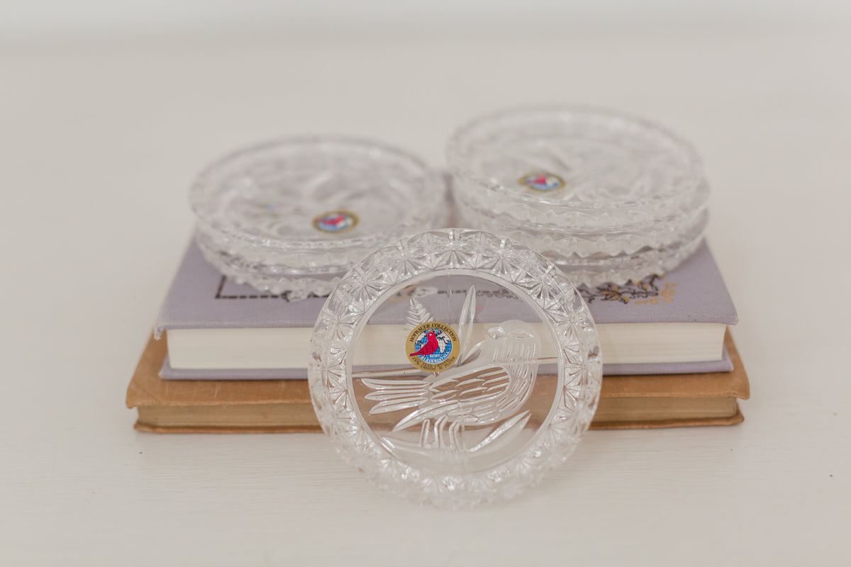 Vintage Crystal Glass Coasters made in W. Germany, set of 6