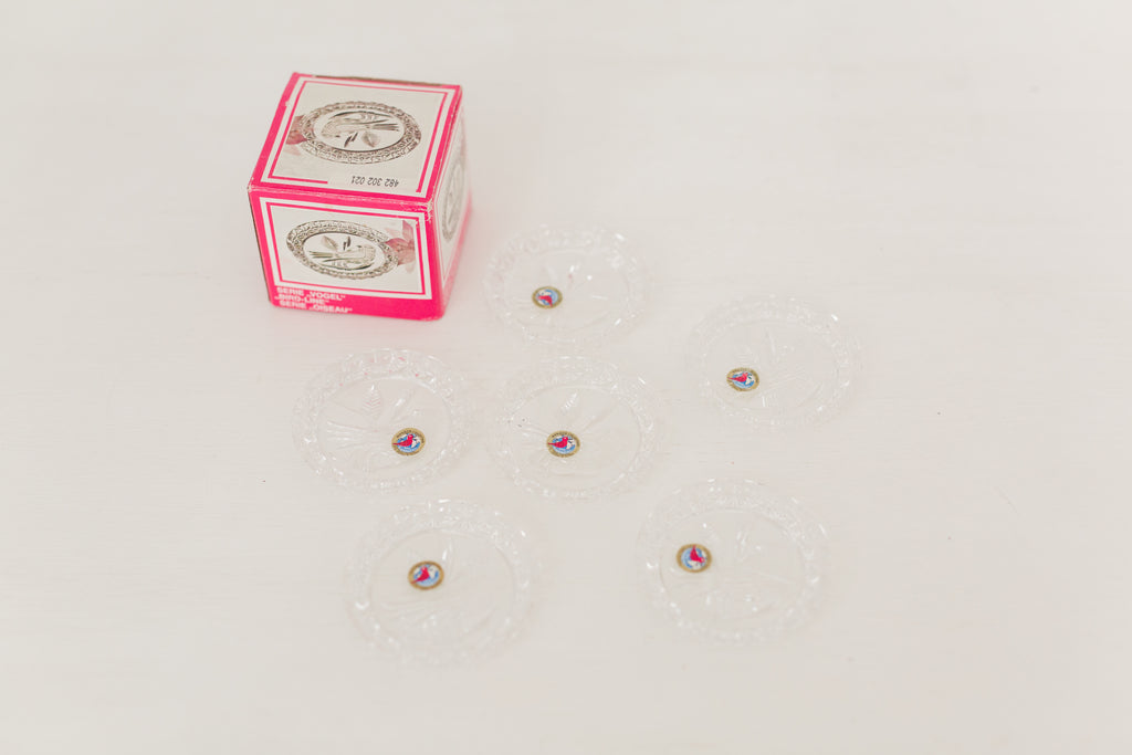 Vintage Crystal Glass Coasters made in W. Germany, set of 6