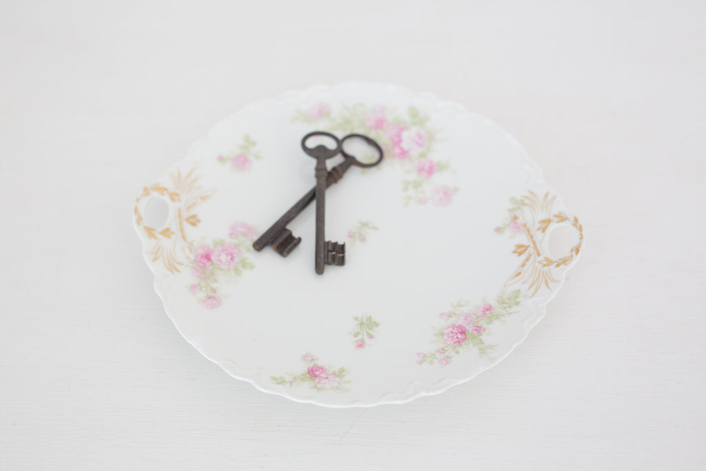 Small Vintage Haviland French plate, Small Serving Plate with handles